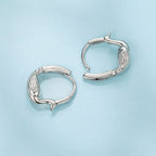 925 Sterling Silver Plated White Gold Hoop Earrings for Women
