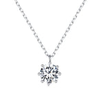 925 Sterling Silver Plated Platinum Moissanite Necklace 39+5cm for Women