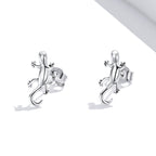925 Sterling Silver Earrings 1.3*0.6cm for Women