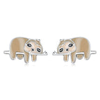 925 Sterling Silver Enamel Oxidized Earrings for Women, 0.7*1.2cm