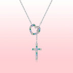 925 Sterling Silver Plated Necklace with Adjustable Length 42.5cm and CZ for Women