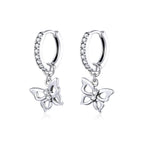 S925 Oxidized Silver Pavé Setting CZ Earrings for Women