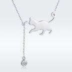 925 Sterling Silver Necklace 38-45cm with 1.4*2.5cm Pendant for Women