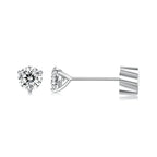 925 Sterling Silver Moissanite Earring 0.7cm White Gold Plated for Women