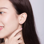 925 Sterling Silver Earrings for Women, 0.5-0.6cm, Bone and Dog Design, Platinum Plated