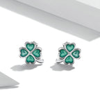 925 Sterling Silver Enamel Plated Platinum Earrings for Women