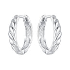 925 Sterling Silver Plated White Gold Earrings for Women - Size 11*3mm