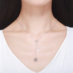925 Sterling Silver Necklace 42CM Length with 9.5CM Pendant for Women