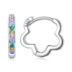 925 Sterling Silver Earrings with Pavé Setting CZ and Platinum Plating for Women