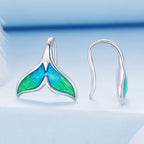 925 Sterling Silver White Gold Plated Enamel Earrings for Women