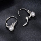925 Sterling Silver & Moissanite 0.30 Carat Earring with Freshwater Pearl for Women
