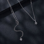 925 Sterling Silver Moissanite Plated Platinum Necklace for Women, 6.5mm, Style L, 400mm Length