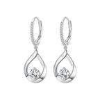 925 Sterling Silver Moissanite 0.5ct Earrings with Pavé Setting, Size 30*11mm for Women
