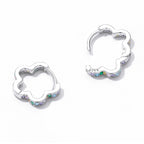925 Sterling Silver Earrings with Pavé Setting CZ and Platinum Plating for Women