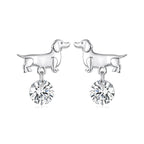 925 Sterling Silver White Gold Plated Pavé Setting CZ Earrings for Women