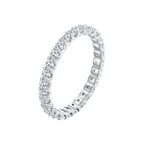 S925 Sterling Silver 2.0mm Moissanite Ring Size 9 for Women
