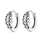 925 Sterling Silver Oxidized Earrings 12*5mm