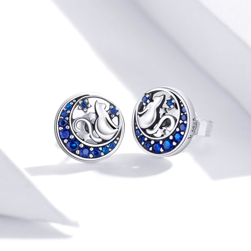 925 Sterling Silver Oxidized CZ Pavé Earrings