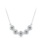925 Sterling Silver 4mm Moissanite Plated Platinum Necklace for Women