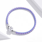 925 Sterling Silver Oxidized Silver Leather 17cm Bracelet