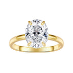 925 Sterling Silver 3.5 Carat Oval Zircon Ring with White Gold Plating for Women