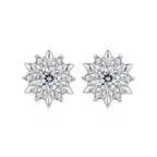 925 Sterling Silver White Gold Plated 0.7cm Pavé Set CZ Earrings for Women