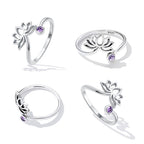 925 Sterling Silver Oxidized Pavé Setting CZ Ring for Women