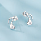 925 Sterling Silver Earrings with Pavé Setting CZ in White Gold Finish, 1x0.7cm for Women