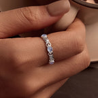 S925 Sterling Silver 4mm Platinum Plated Ring for Women Size 6.0