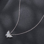925 Sterling Silver Plated White Gold Moissanite Necklace 40+5cm for Women