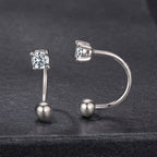 925 Sterling Silver Moissanite 0.1ct Earrings 1.3cm for Women