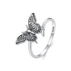 925 Sterling Silver Oxidized Silver 1.4mm Width Rings for Women