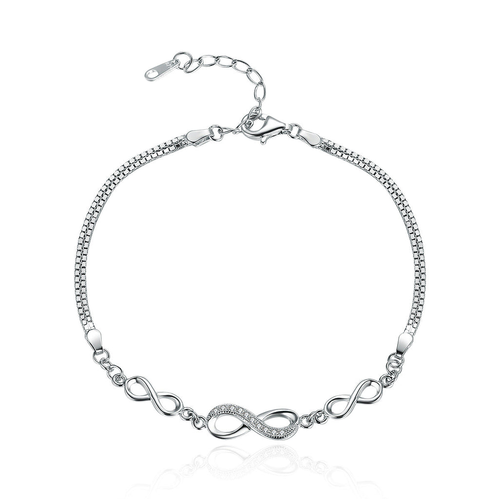 925 Sterling Silver Bracelet 22CM for Women