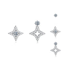 925 Sterling Silver Moissanite 0.1ct Earrings for Women