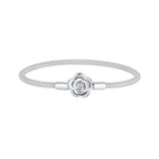 925 Sterling Silver Bracelet with Oxidized Finish and CZ 17.0 cm