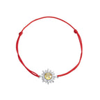 925 Sterling Silver Adjustable Length Bracelet with CZ and Glass Pendant for Women