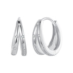 925 Sterling Silver Pavé Setting CZ Earrings for Women