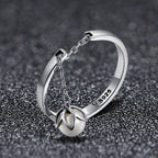 S925 Sterling Silver Ring Width 0.2CM Bead 0.6CM for Women