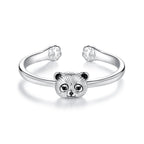 925 Sterling Silver White Gold Plated Enamel Ring for Women
