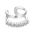 925 Sterling Silver Earrings with Pavé Setting CZ in Platinum