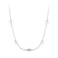925 Sterling Silver Opal Pendant Necklace for Women - 40+5cm Adjustable Length