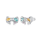 925 Sterling Silver Earrings with Transparent Glass and CZ for Women