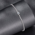 925 Sterling Silver Moissanite Bracelet 15+6cm with White Gold Plating for Women