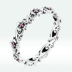 925 Sterling Silver Oxidized CZ Pavé Ring Size 6 for Women