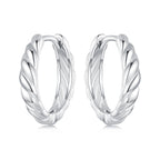 925 Sterling Silver Plated White Gold Earrings for Women - Size 11*3mm