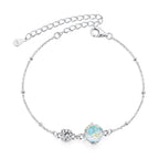 925 Sterling Silver 0.8cm CZ White Gold Plated Bracelet for Women