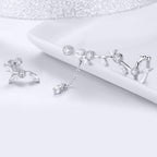 925 Sterling Silver Earrings with Platinum Plating and CZ for Women