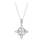 925 Sterling Silver Necklace with White Gold Plating and CZ - 40+5cm for Women