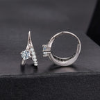 925 Sterling Silver Moissanite 0.3ct Earrings Size 1.2*0.6cm for Women