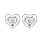 925 Sterling Silver White Gold Plated CZ Earrings